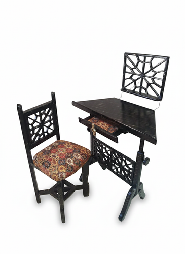 ست میز و صندلی مدل شمس مشکی طرح دار